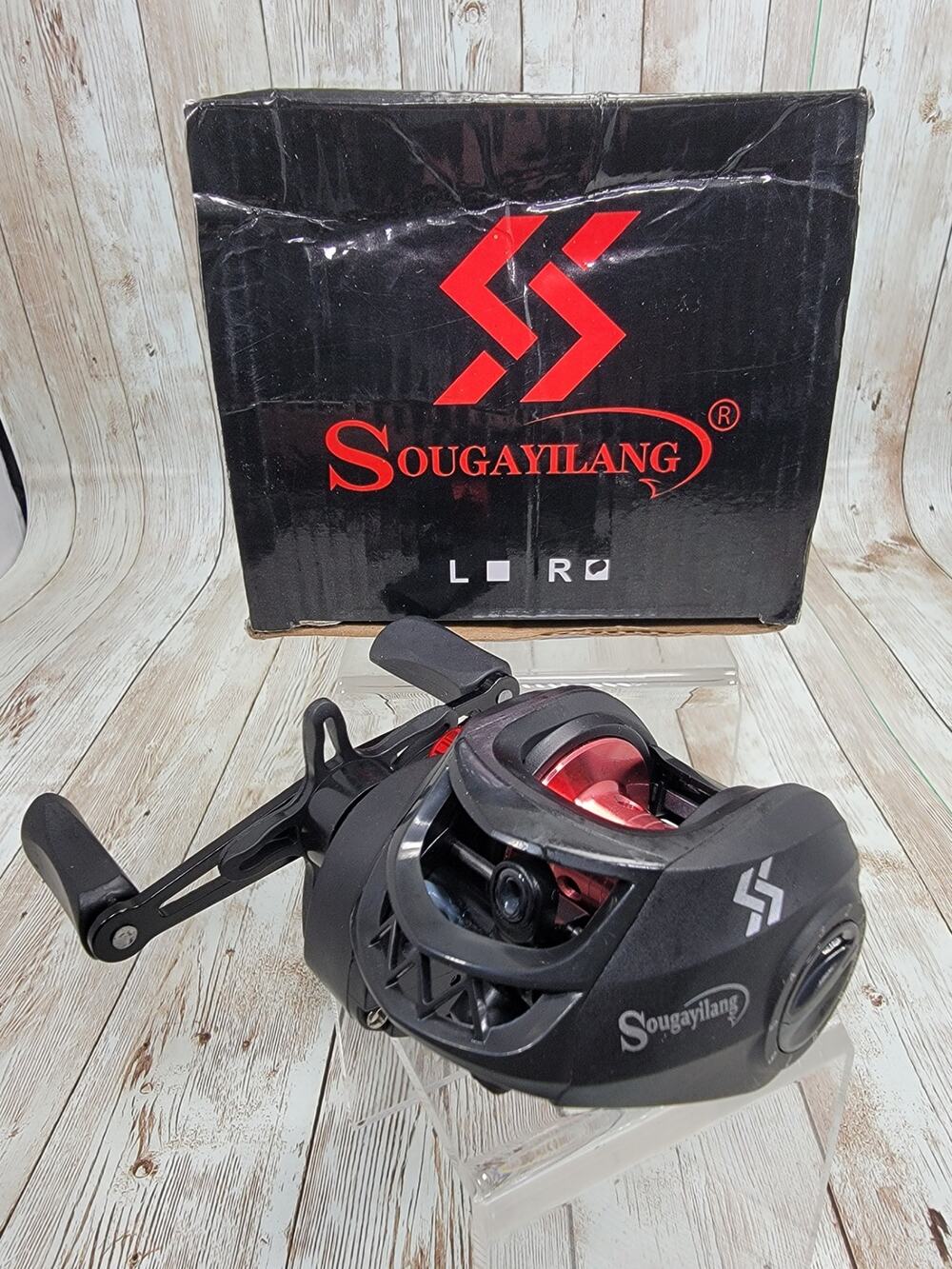 Sougayilang Portable Aluminum Baitcasting Fishing Reel Lightweight Black 7.2:1